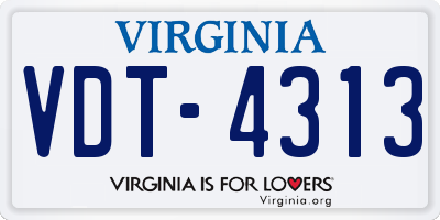 VA license plate VDT4313