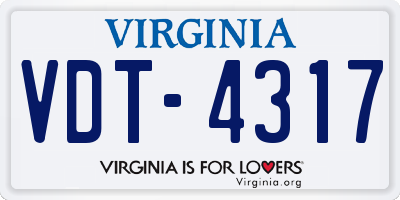 VA license plate VDT4317