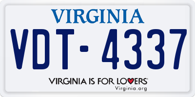 VA license plate VDT4337