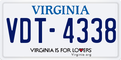 VA license plate VDT4338