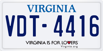 VA license plate VDT4416