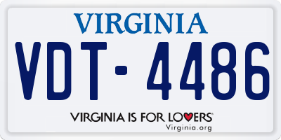 VA license plate VDT4486