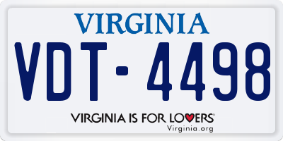 VA license plate VDT4498