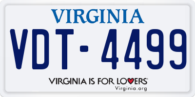 VA license plate VDT4499