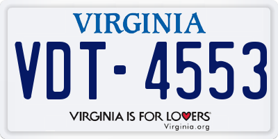 VA license plate VDT4553