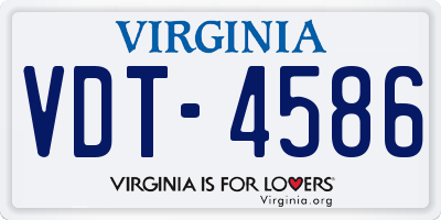 VA license plate VDT4586