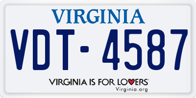 VA license plate VDT4587