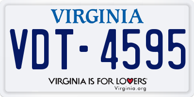 VA license plate VDT4595