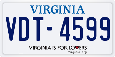 VA license plate VDT4599