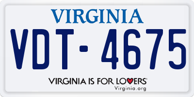 VA license plate VDT4675