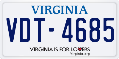 VA license plate VDT4685