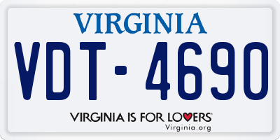 VA license plate VDT4690
