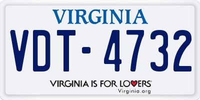 VA license plate VDT4732