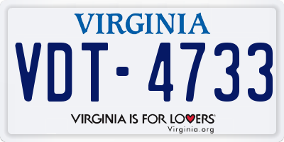 VA license plate VDT4733