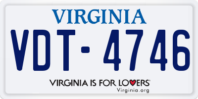 VA license plate VDT4746
