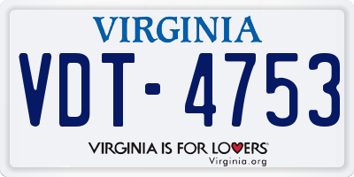 VA license plate VDT4753