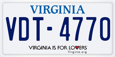 VA license plate VDT4770