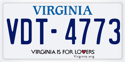 VA license plate VDT4773
