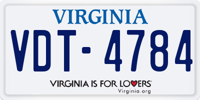 VA license plate VDT4784