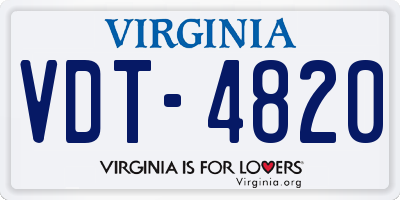 VA license plate VDT4820