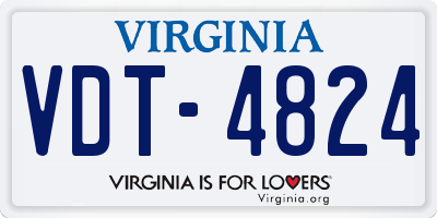 VA license plate VDT4824