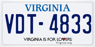 VA license plate VDT4833