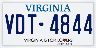 VA license plate VDT4844