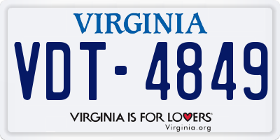 VA license plate VDT4849
