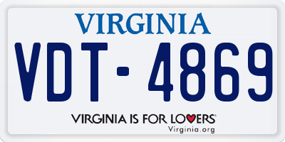 VA license plate VDT4869