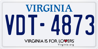 VA license plate VDT4873