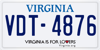 VA license plate VDT4876