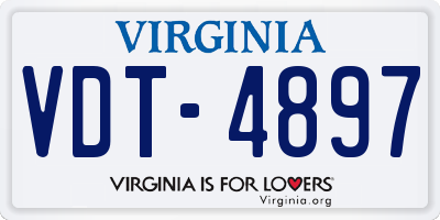 VA license plate VDT4897