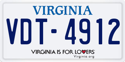 VA license plate VDT4912