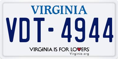 VA license plate VDT4944