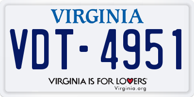 VA license plate VDT4951