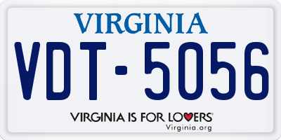 VA license plate VDT5056
