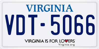 VA license plate VDT5066