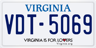VA license plate VDT5069