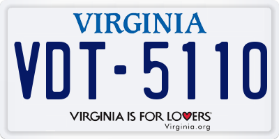 VA license plate VDT5110