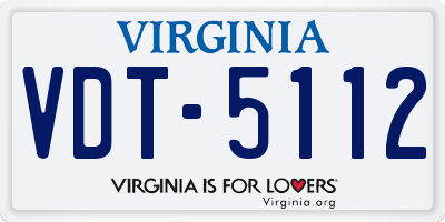 VA license plate VDT5112