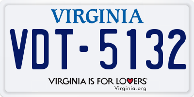 VA license plate VDT5132