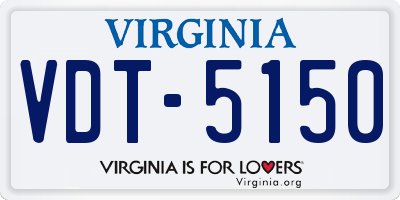 VA license plate VDT5150