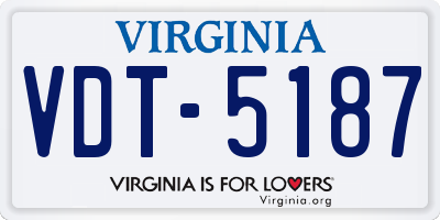VA license plate VDT5187