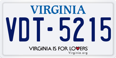 VA license plate VDT5215