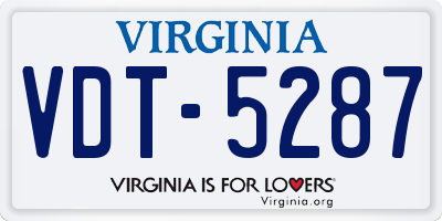 VA license plate VDT5287
