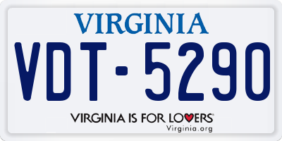 VA license plate VDT5290
