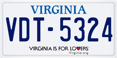 VA license plate VDT5324