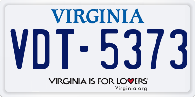 VA license plate VDT5373