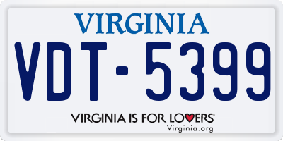 VA license plate VDT5399