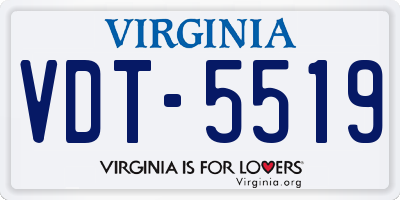 VA license plate VDT5519